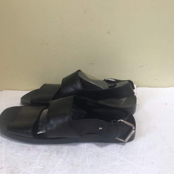 Burberry NEW Leather Strap Buckle Minimalist  Sandals Flats Shoes Unisex Black - Picture 4 of 16